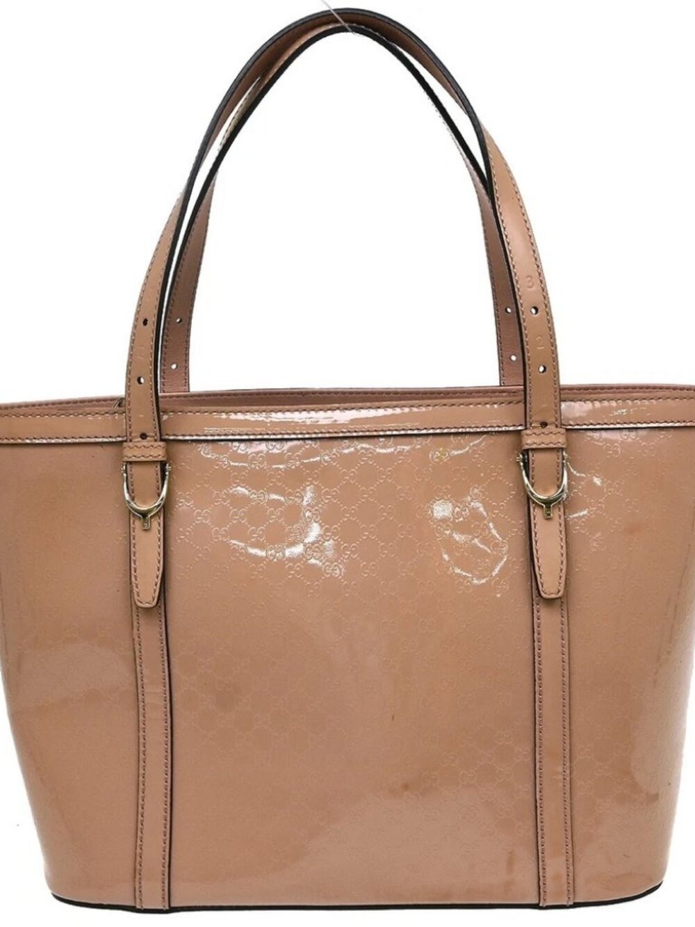 Gucci Pink Patent Leather Micro GG Handbag